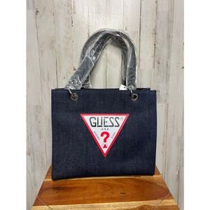 Guess Denim Tote Bag with Red Logo